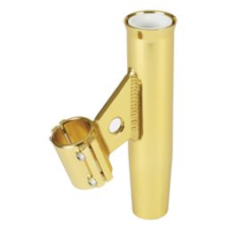 Lees Clamp-On Rod Holder - Gold Aluminum - Vertical Mount - Fits 1.050 O.D. Pipe